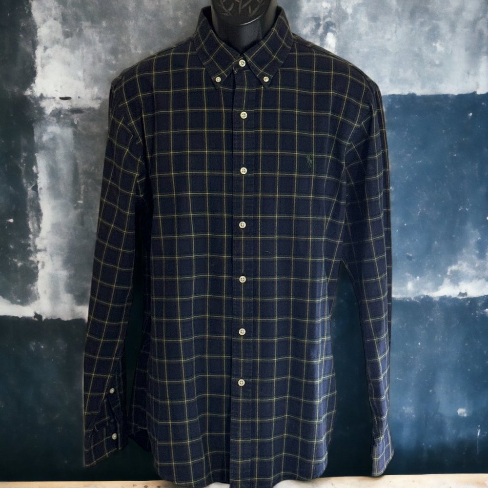 Polo by Ralph Lauren Long Sleeve Button Front Shirt, Cotton, Large L (P111123-1)